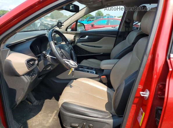 5NMS5CAA9KH133815 2019 HYUNDAI SANTA Темно-бордовый Вид салона спереди
