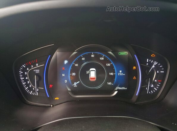 5NMS5CAD2KH128126 2019 HYUNDAI SANTA Gray Widok zestawu wskaźników