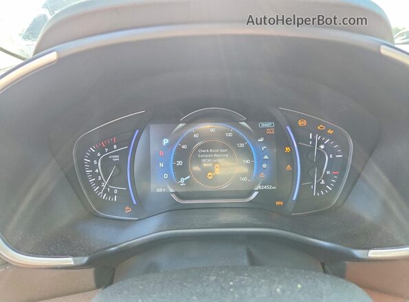 5NMS5CAD9KH092340 2019 HYUNDAI SANTA Gray Вид щитка приладів