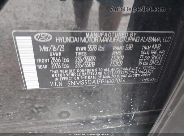 5NMS5DA17PH007076 2023 HYUNDAI SANTA FE HYBRID Black Widok komory silnika