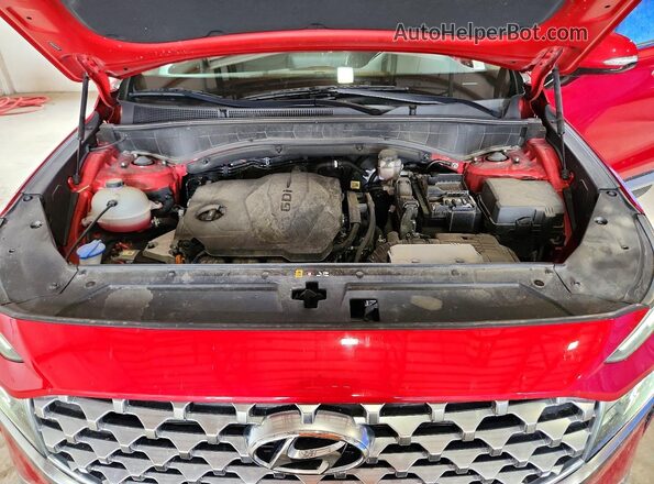 5NMS6DAJ7MH370485 2021 HYUNDAI SANTA Red ძრავის განყოფილების ხედი