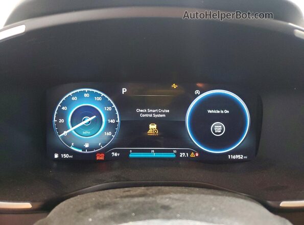 5NMS6DAJXNH388898 2022 HYUNDAI SANTA Gray Widok zestawu wskaźników