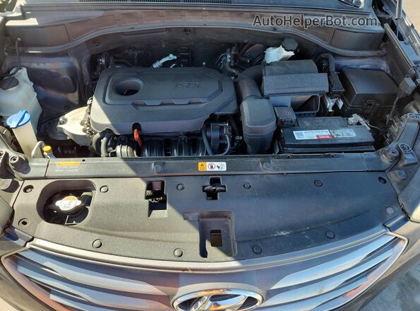 5NMZU3LB4HH016238 2017 HYUNDAI SANTA Blue Widok komory silnika