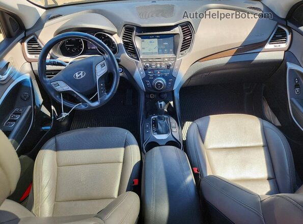 5NMZUDLB1HH035819 2017 HYUNDAI SANTA Beige Widok deski rozdzielczej