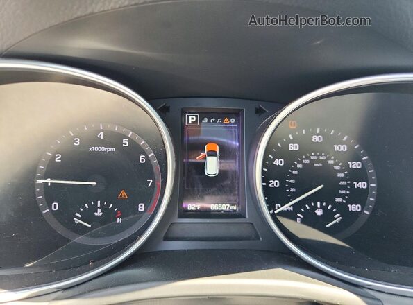 5NMZUDLB1HH035819 2017 HYUNDAI SANTA Beige Widok zestawu wskaźników
