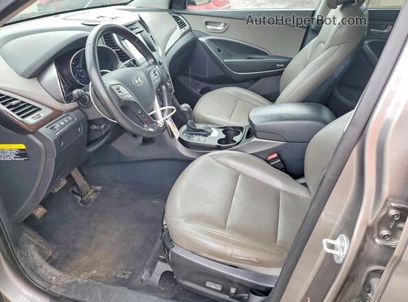 5NMZUDLB1HH036100 2017 HYUNDAI SANTA Gray Front interior view