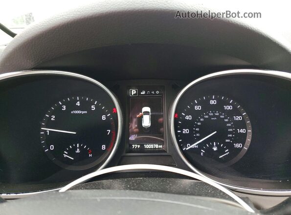 5NMZUDLB1HH036100 2017 HYUNDAI SANTA Gray Instrument cluster view