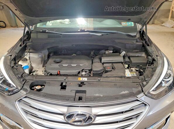 5NMZUDLB2JH098904 2018 HYUNDAI SANTA Gray Widok komory silnika