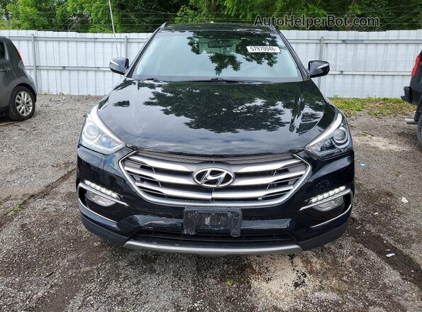 5NMZUDLB9HH038130 2017 HYUNDAI SANTA Black Front view
