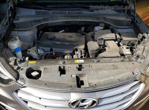 5NMZUDLBXHH002141 2017 HYUNDAI SANTA Gray Widok komory silnika