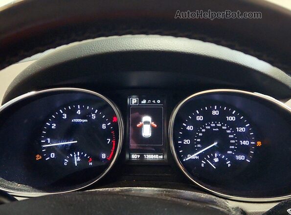 5NMZUDLBXHH013950 2017 HYUNDAI SANTA White Вид щитка приладів