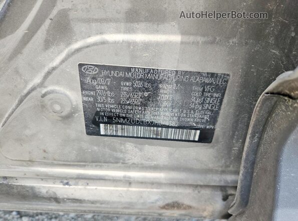 5NMZUDLBXJH074382 2018 HYUNDAI SANTA Gray Engine compartment view