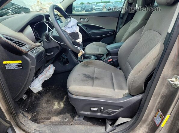 5NMZUDLBXJH074382 2018 HYUNDAI SANTA Gray Front interior view