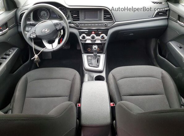 5NPD74LF0KH442402 2019 HYUNDAI ELANTRA White Առջևի վահանակի տեսք