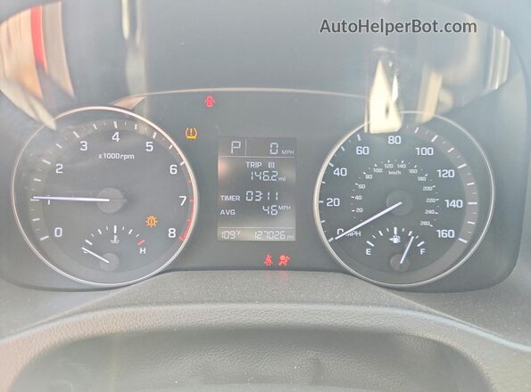 5NPD74LF1HH050506 2017 HYUNDAI ELANTRA Red Вид щитка приладів