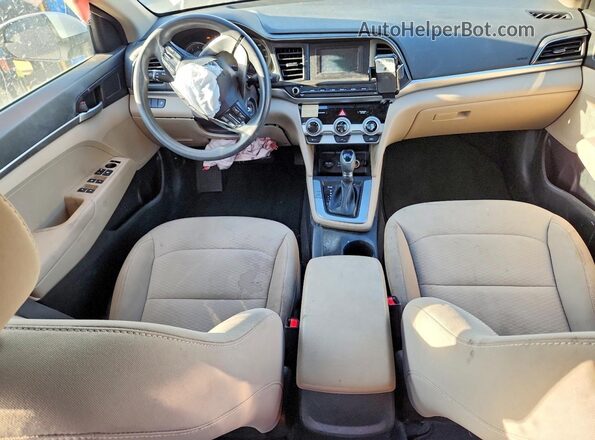 5NPD74LF1KH425804 2019 HYUNDAI ELANTRA White Առջևի վահանակի տեսք