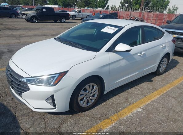5NPD74LF3KH492887 2019 HYUNDAI ELANTRA White Առջևի ձախ երեք քառորդ տեսարան
