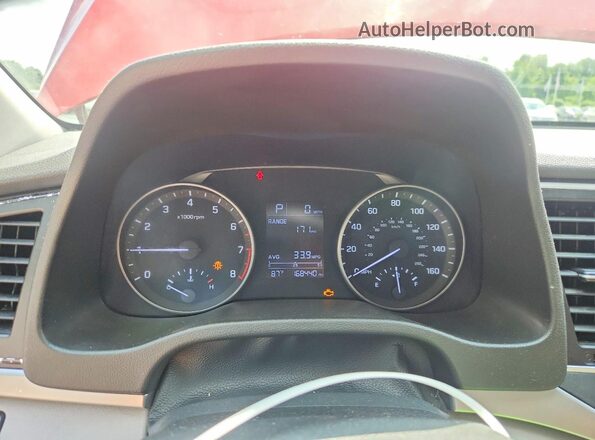 5NPD74LF6HH070847 2017 HYUNDAI ELANTRA Red Widok zestawu wskaźników