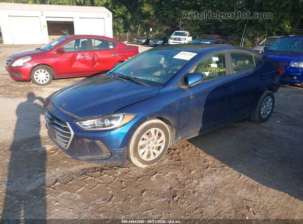 5NPD74LF6HH148009 2017 HYUNDAI ELANTRA Blue Առջևի ձախ երեք քառորդ տեսարան
