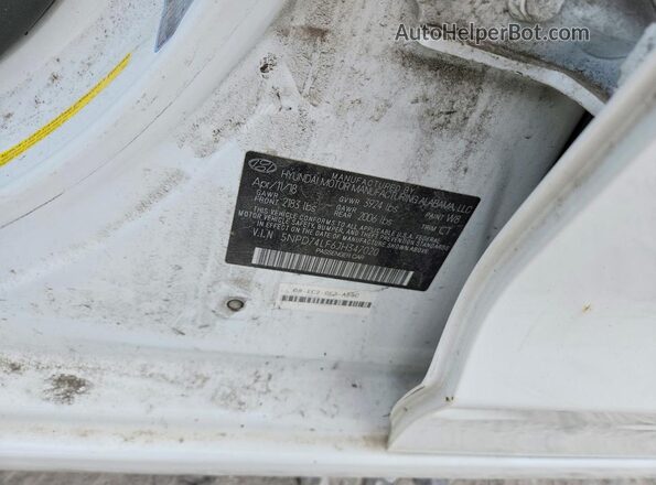5NPD74LF6JH347020 2018 HYUNDAI ELANTRA White ძრავის განყოფილების ხედი