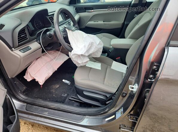 5NPD74LF8KH483022 2019 HYUNDAI ELANTRA Серый Вид салона спереди