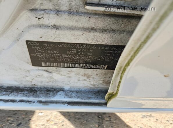 5NPD74LF8LH500595 2020 HYUNDAI ELANTRA White Вид наклейки з VIN-кодом