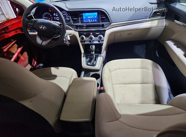 5NPD74LF9KH425095 2019 HYUNDAI ELANTRA Red Вид панелі приладів