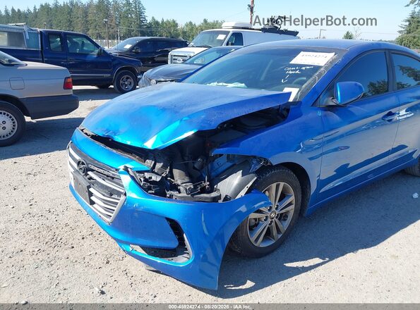 5NPD84LF0JH225749 2018 HYUNDAI ELANTRA Blue Front view