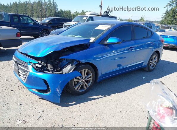 5NPD84LF0JH225749 2018 HYUNDAI ELANTRA Blue Front left
