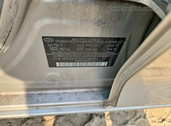 5NPD84LF0JH238663 2018 HYUNDAI ELANTRA Серебряный Вид подкапотного пространства