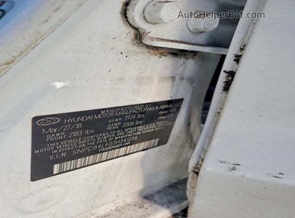 5NPD84LF0JH341226 2018 HYUNDAI ELANTRA Белый Вид подкапотного пространства