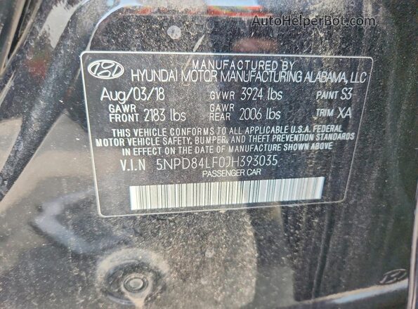 5NPD84LF0JH393035 2018 HYUNDAI ELANTRA Black Engine compartment view