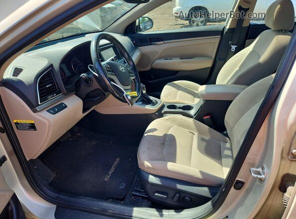 5NPD84LF1HH160789 2017 HYUNDAI ELANTRA Cream წინა სალონის ხედი