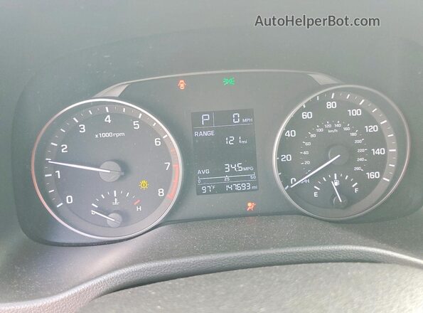 5NPD84LF1HH175552 2017 HYUNDAI ELANTRA Blue Instrument cluster view