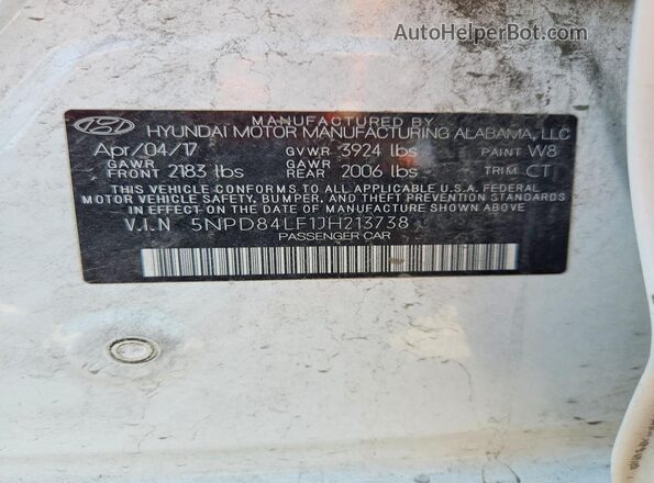 5NPD84LF1JH213738 2018 HYUNDAI ELANTRA White Widok komory silnika