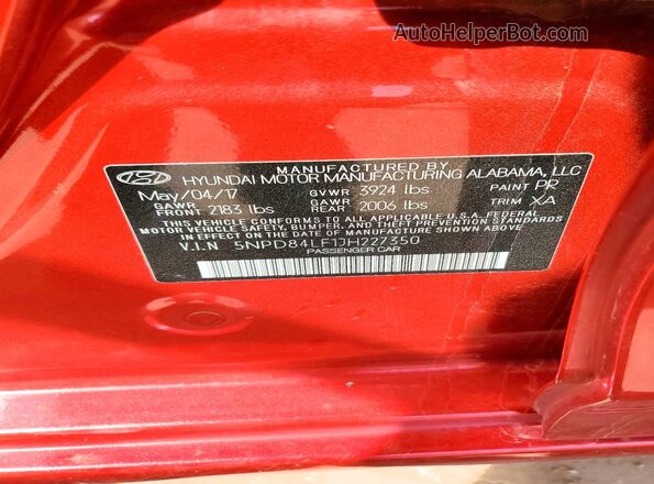5NPD84LF1JH227350 2018 HYUNDAI ELANTRA Red Engine compartment view