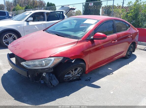 5NPD84LF1JH254967 2018 HYUNDAI ELANTRA Red Առջևի ձախ երեք քառորդ տեսարան