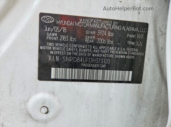 5NPD84LF1JH373120 2018 HYUNDAI ELANTRA White Engine compartment view