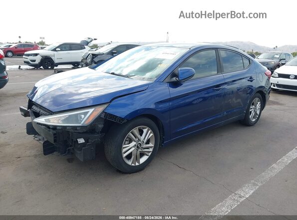 5NPD84LF1KH463126 2019 HYUNDAI ELANTRA Blue წინა მარცხენა ხედი სამი მეოთხედიდან