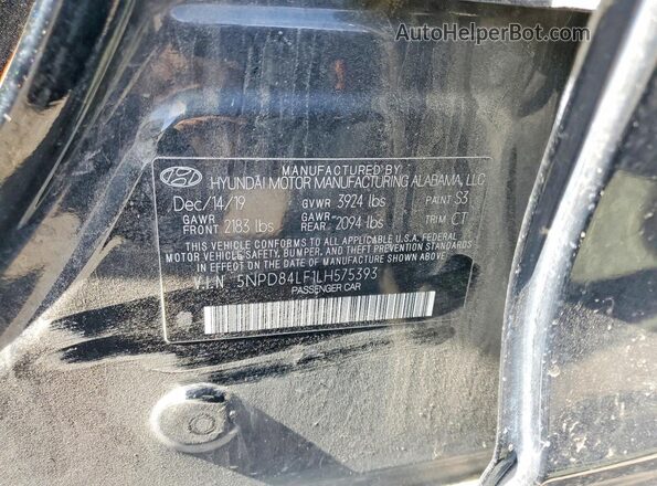 5NPD84LF1LH575393 2020 HYUNDAI ELANTRA Black Widok komory silnika