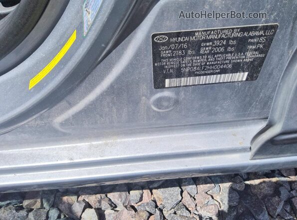 5NPD84LF2HH004406 2017 HYUNDAI ELANTRA Серебряный Вид подкапотного пространства