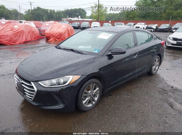 5NPD84LF2JH255738 2018 HYUNDAI ELANTRA Black Առջևի ձախ երեք քառորդ տեսարան