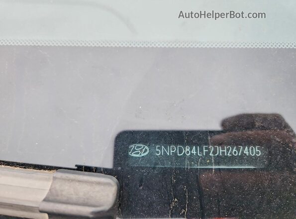 5NPD84LF2JH267405 2018 HYUNDAI ELANTRA Gray Vista de la etiqueta del VIN