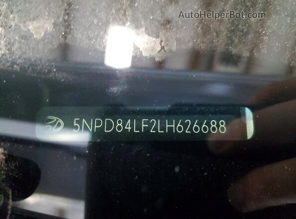 5NPD84LF2LH626688 2020 HYUNDAI ELANTRA White Vista de la etiqueta del VIN