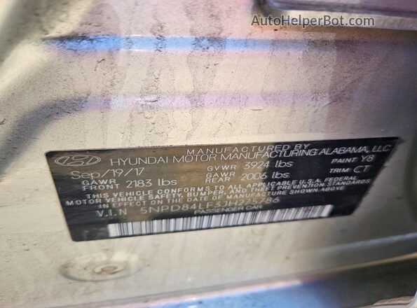 5NPD84LF3JH275786 2018 HYUNDAI ELANTRA Silver ძრავის განყოფილების ხედი