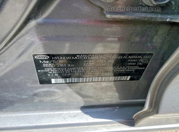 5NPD84LF3KH478632 2019 HYUNDAI ELANTRA Gray Engine compartment view