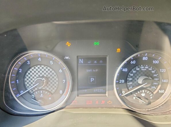 5NPD84LF3KH480154 2019 HYUNDAI ELANTRA Gray Вид щитка приладів