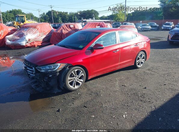5NPD84LF4HH107536 2017 HYUNDAI ELANTRA Red წინა მარცხენა ხედი სამი მეოთხედიდან