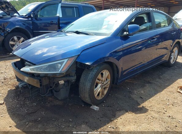 5NPD84LF4KH413112 2019 HYUNDAI ELANTRA Blue Front view