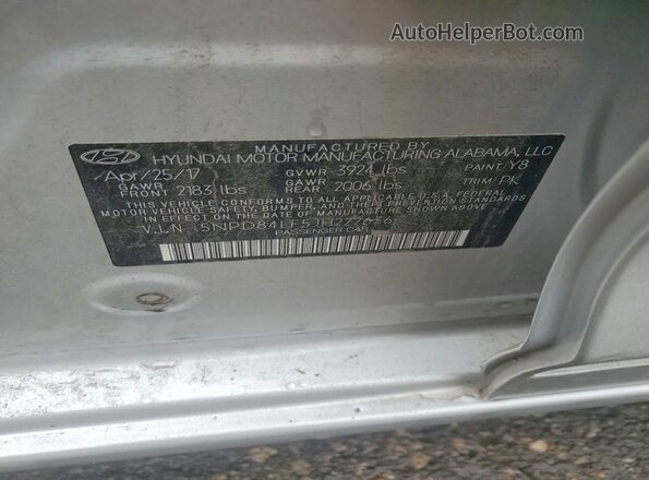 5NPD84LF5JH222636 2018 HYUNDAI ELANTRA Серебряный Вид подкапотного пространства